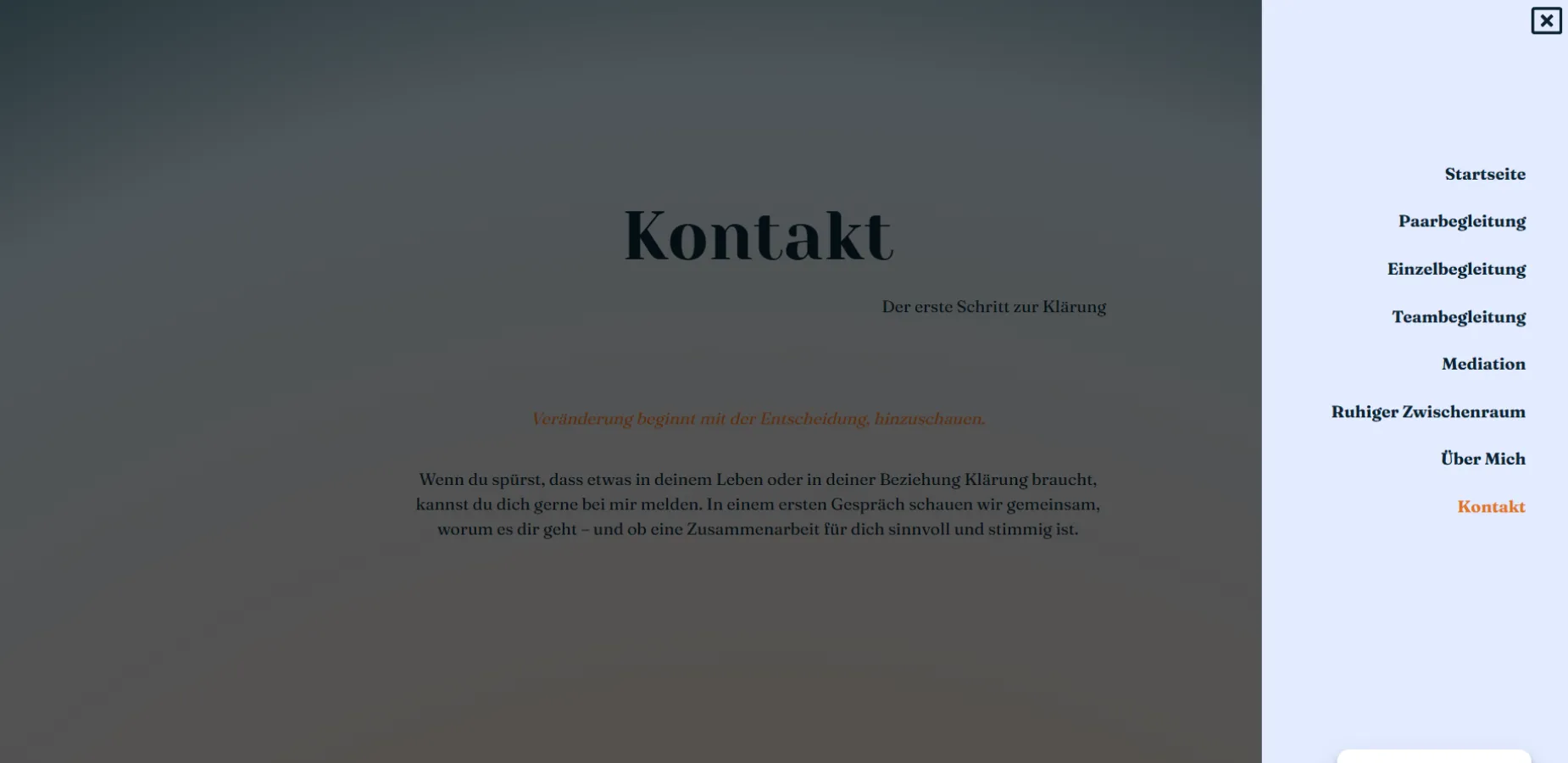 Raum für Klärung Menü aufklappbar